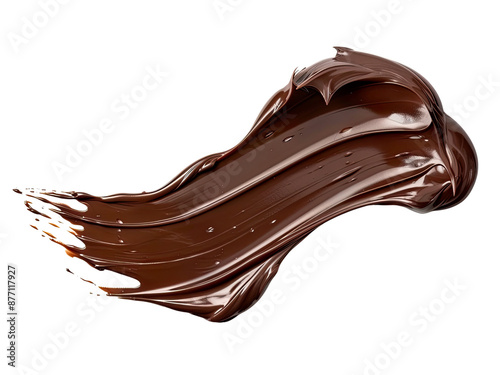 Smooth Chocolate Spread on Transparent Background