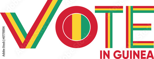 vote word Guinea or Fulani with voting sign showing general election of Guinea, vector illustration