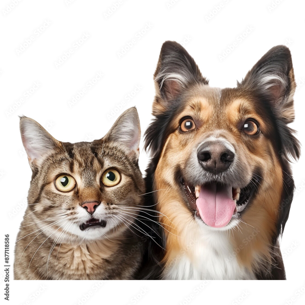 Friendly Dog and Cat Companions PNG Transparency Friendly Dog and Cat Companions PNG Transparency