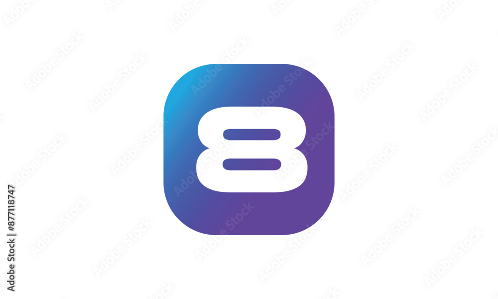 8 Square Logo Number Modern Blue Purple Icon 8 Square Logo Number Modern Blue Purple Icon