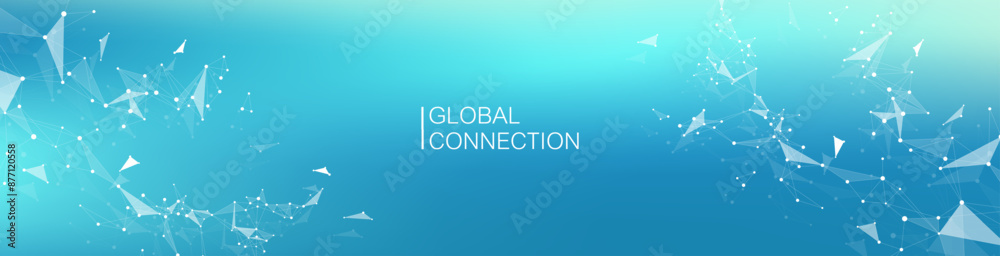 Global network connection banner design template. Header social network communication in the global business concept. Big data visualization. Internet technology Global network connection banner design template. Header social network communication in the global business concept. Big data visualization. Internet technology