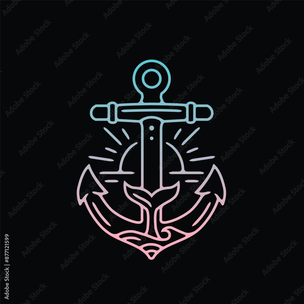 the combination of a ship's anchor and a whale's tail symbolizes the strength of the marines