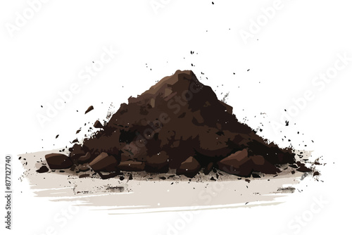 pile of soil stock image isolated vector style