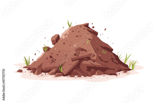 pile of soil stock image isolated vector style