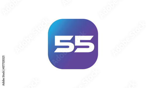 Free Download 55 Square Logo Number Modern Blue Purple Icon - GFXLoad