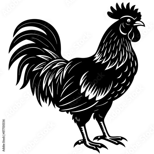 rooster isolated on white