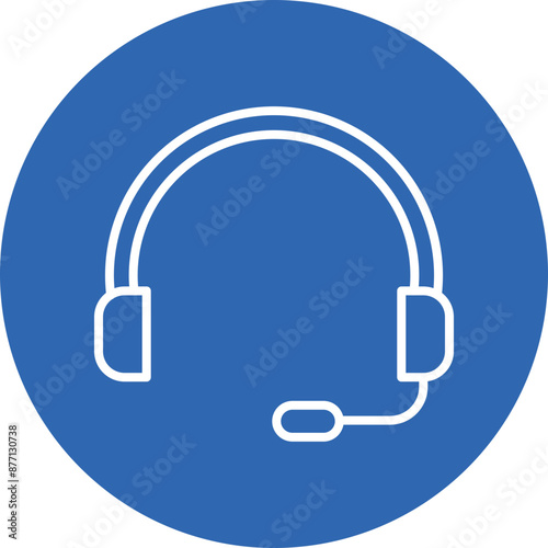 Headset line circle icon