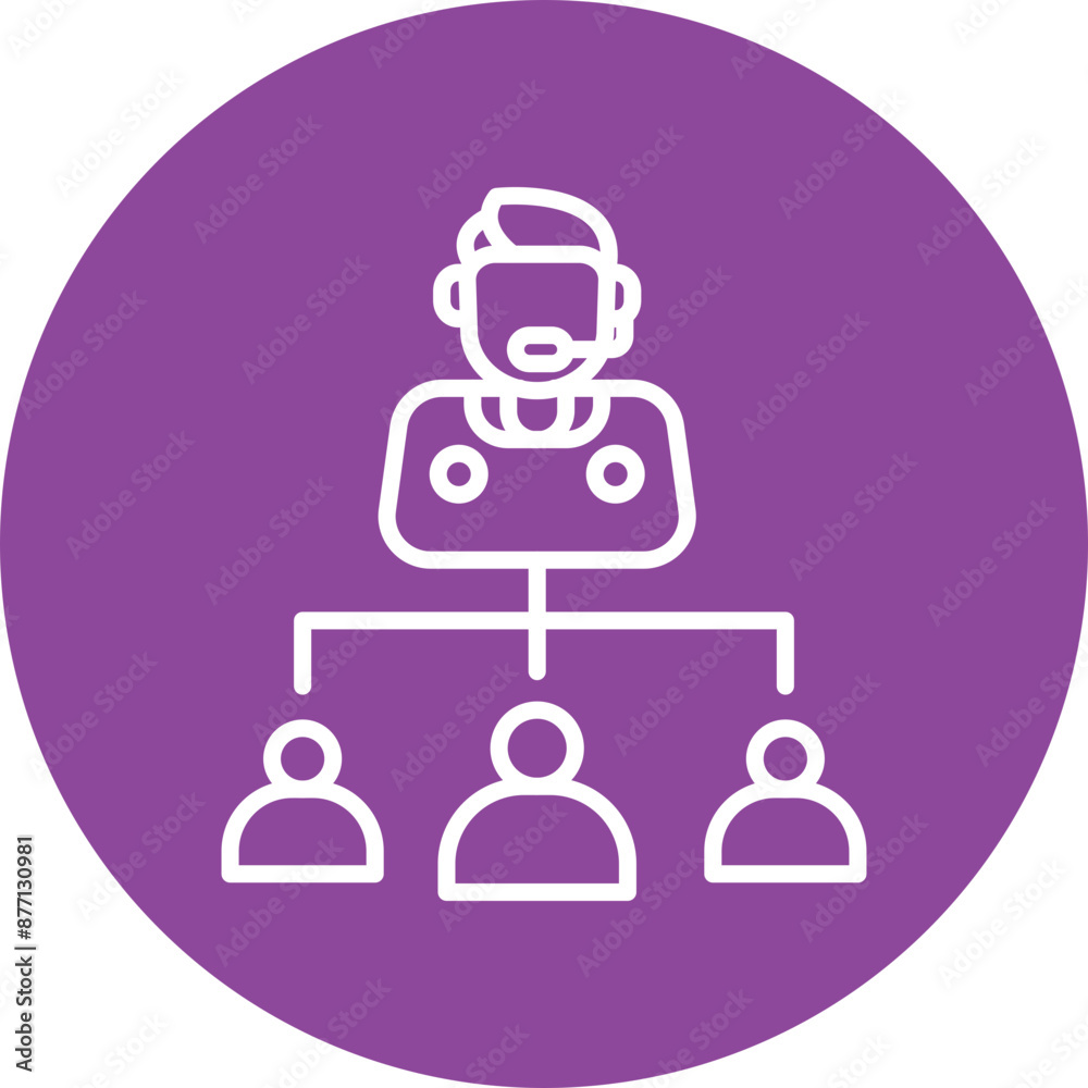 Call Center Supervisor line circle icon Call Center Supervisor line circle icon