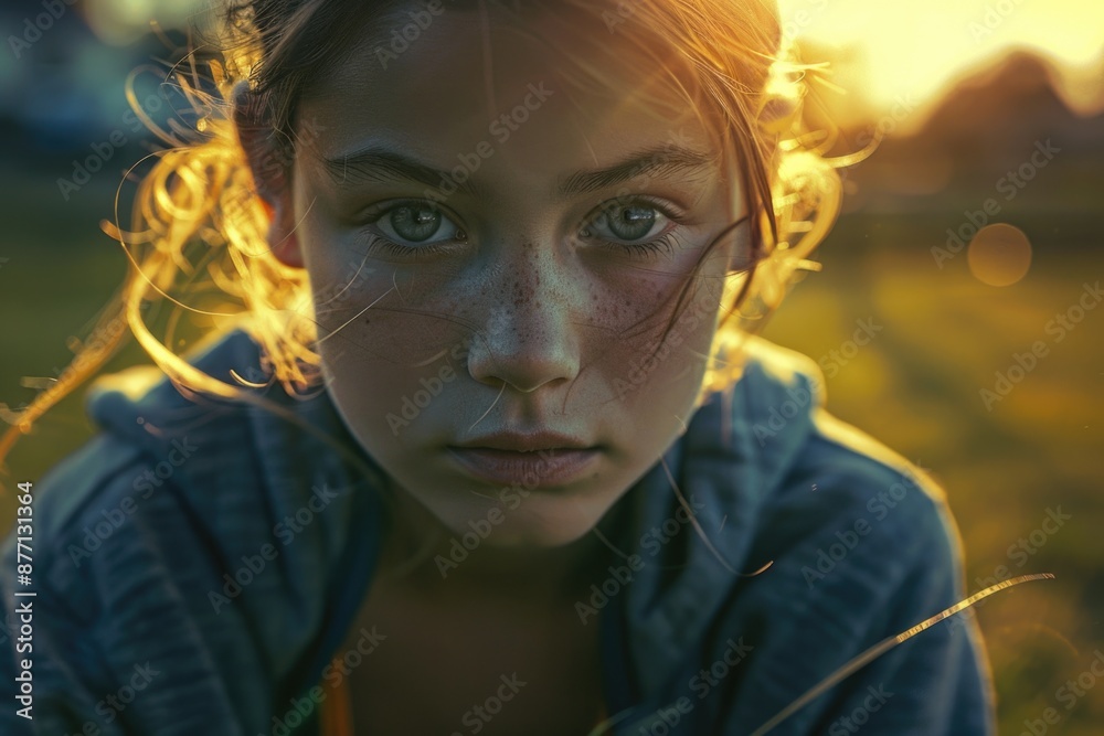 A portrait of a young girl with freckles on her face, suitable for use in children's photography or as a stock image A portrait of a young girl with freckles on her face, suitable for use in children's photography or as a stock image