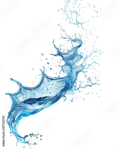 Wallpaper Mural Blue Water Splash with Dynamic Swirls on Transparent Background Torontodigital.ca