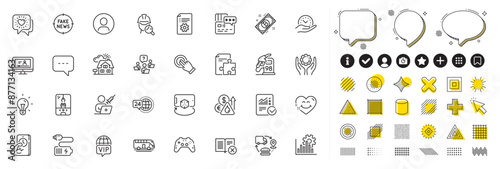 Set of Realtor, Card and Fitness line icons for web app. Design elements, Social media icons. Augmented reality, Inspect, Teamwork question icons. Battery, Petrol station, Bitcoin signs. Vector