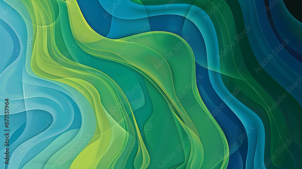 abstract background with curved and wavy lines in blue and green abstract background with curved and wavy lines in blue and green