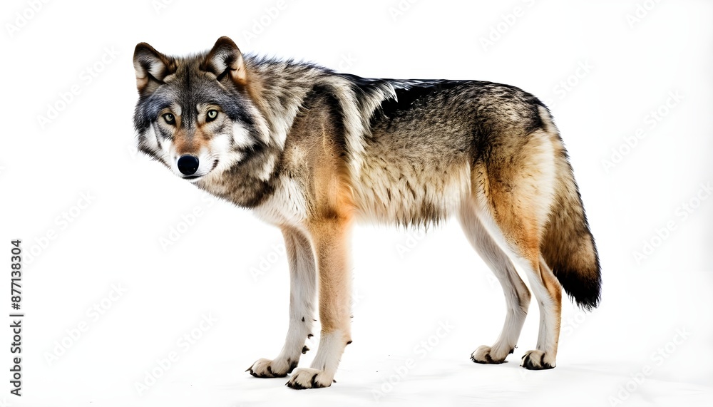 wolf in front of white background, wolve isolated on white background wolf in front of white background, wolve isolated on white background