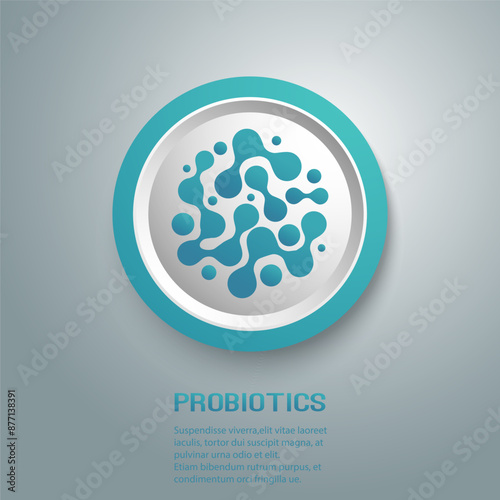 Probiotics bacteria logo design. Healthy nutrition ingredient for therapeutic