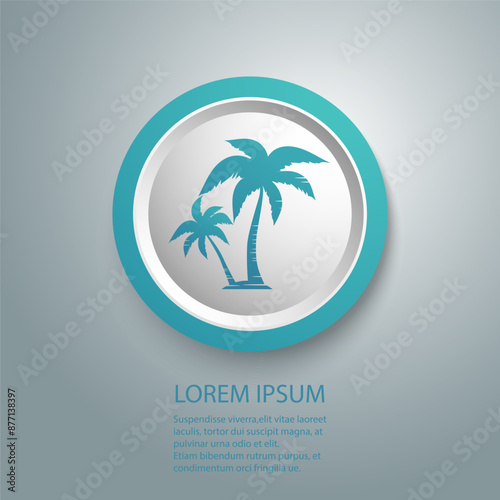Palm tree silhouette icon. simple flat vector illustration