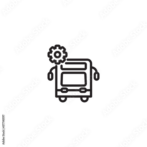 Bus basic miscellany lineal icon. Help service center icon. Editable icon.