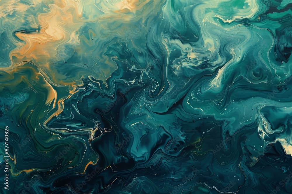 Vibrant swirling abstract colors texture with blue and green marbling, fluid wave pattern, and organic gradient blend for contemporary interior design and artistic canvas decoration Vibrant swirling abstract colors texture with blue and green marbling, fluid wave pattern, and organic gradient blend for contemporary interior design and artistic canvas decoration