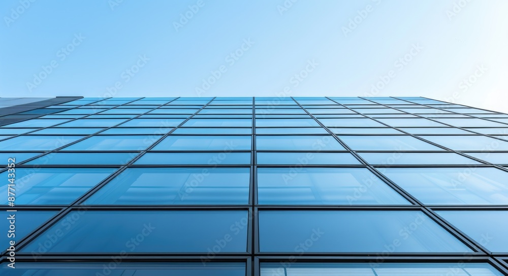 Architecture Details. Minimalistic Geometric Design with Steel Elevation Reflecting Concept of Urban Development