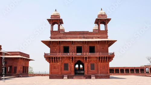 View of Diwan-e-Khas, Emperor Akbar's hall of private audience, Fatehpur Sikri Fort, Uttar Pradesh, India. photo