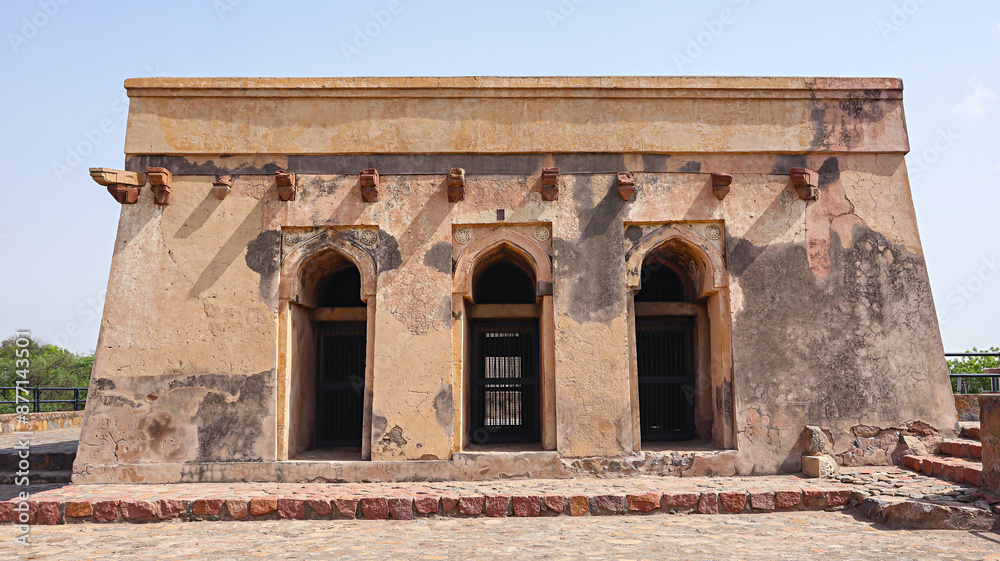 Naklejka premium Side view of Gujri Mahal, built by Firoz Shah Tughlaq for his beloved Gujri Rani in the 14th century, Hissar, Haryana, India.
