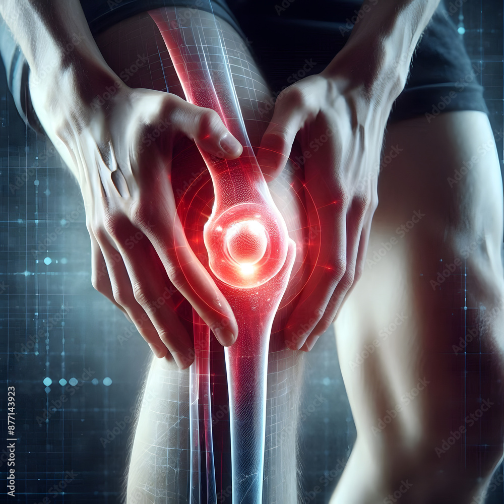 Man with Knee Injury | A detailed image of a man suffering from severe ...