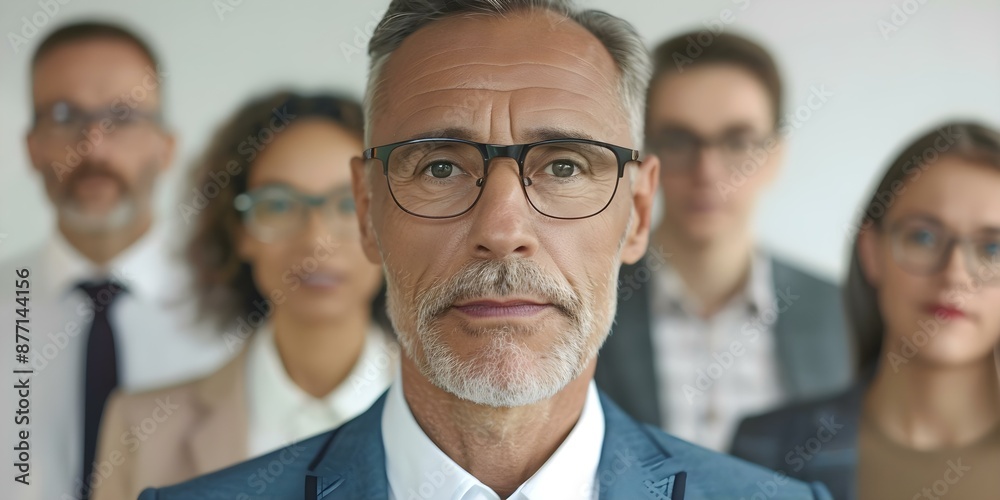 Politician surrounded by diverse citizens of different generations representing countrys history. Concept History, Diversity, Citizenship, Generations, Political Representation