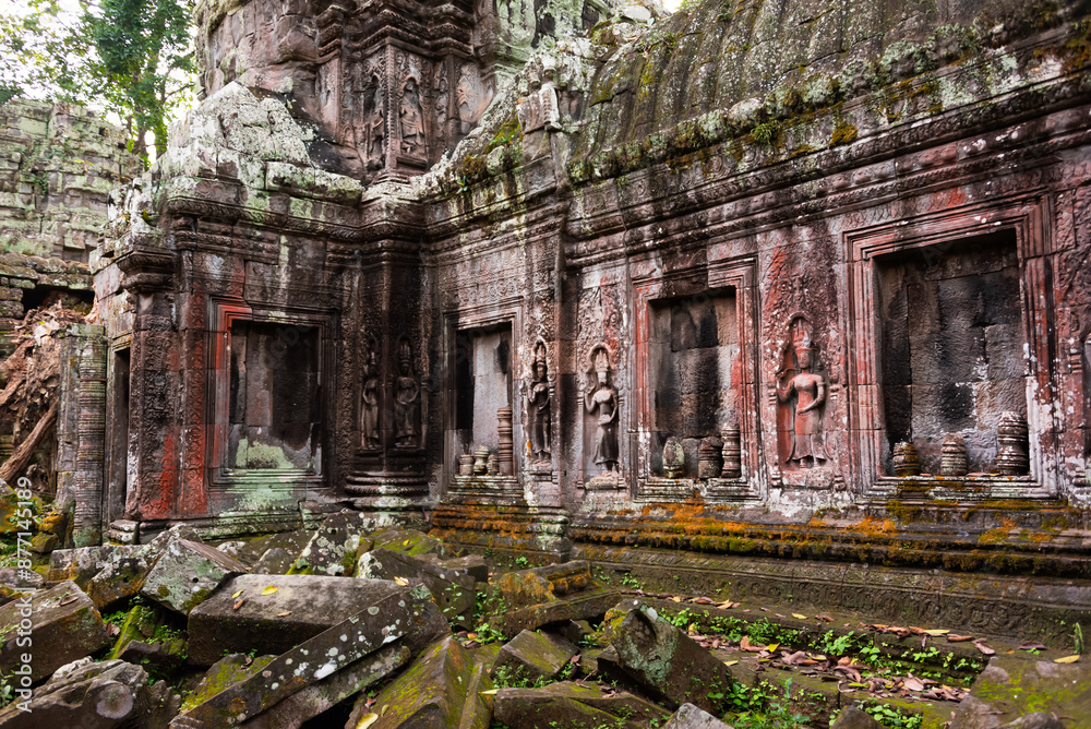 Angkor Thom, ancient temple ruins in Cambodia jungle Angkor Thom, ancient temple ruins in Cambodia jungle