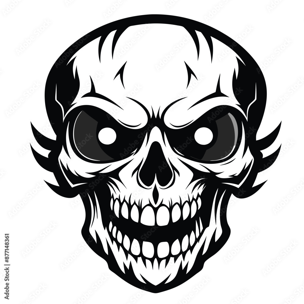 Obraz premium Halloween Skull Silhouette Vector illustration
