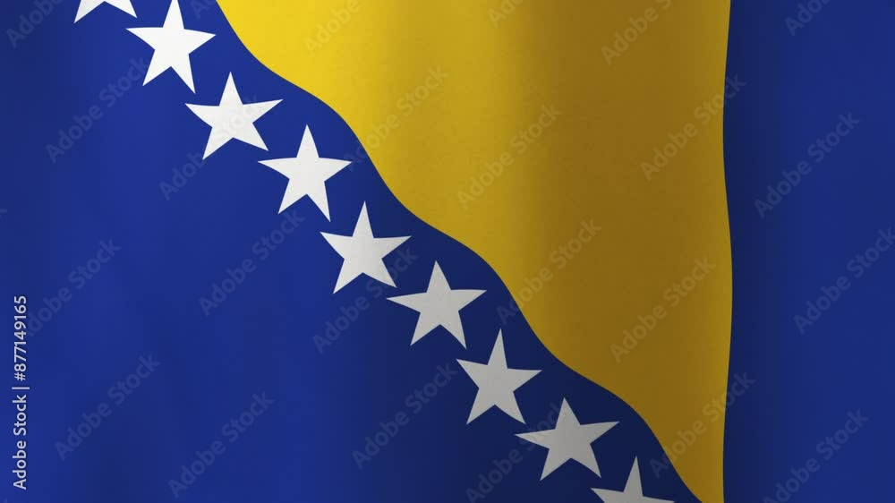 Flag of Bosnia and Herzegovina, 4K Seamless Loop Animation. Bosnian ...