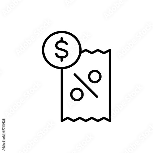 Debt sale outline icons, minimalist vector illustration ,simple transparent graphic element .Isolated on white background