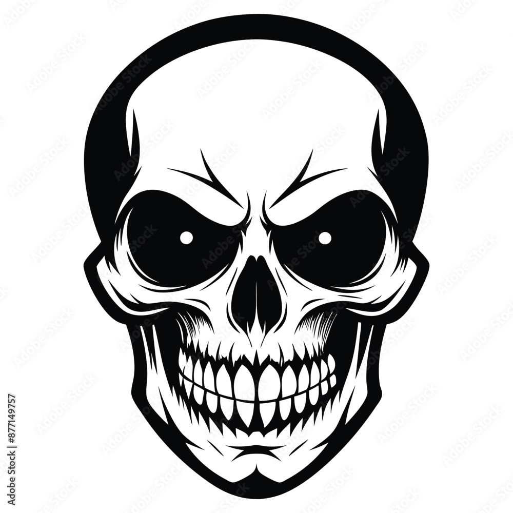 Obraz premium Halloween Skull Silhouette Vector illustration
