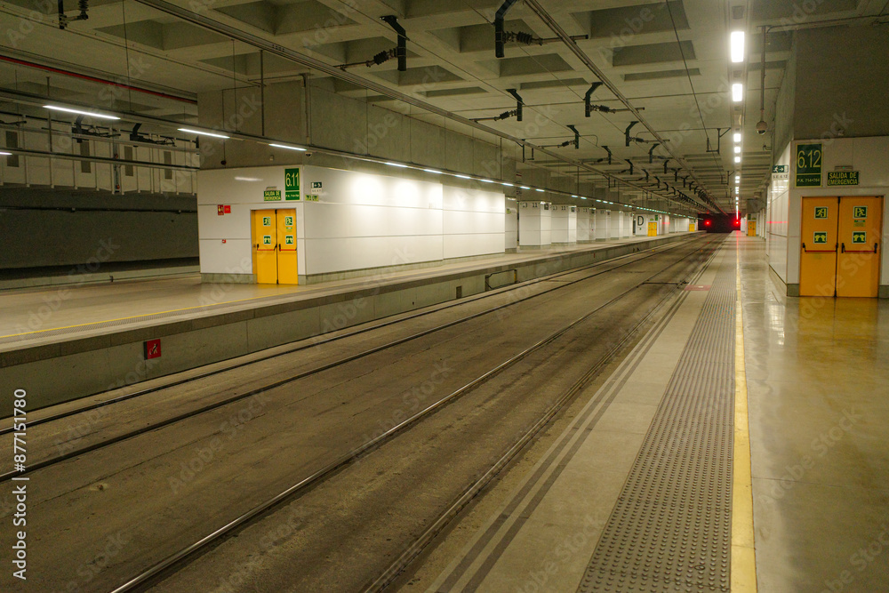 Girona, Spain - 6 July, 2024: Platforms at Girona high speed train station, Catalonia Girona, Spain - 6 July, 2024: Platforms at Girona high speed train station, Catalonia