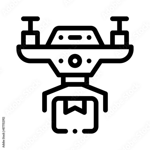 drone delivery line icon