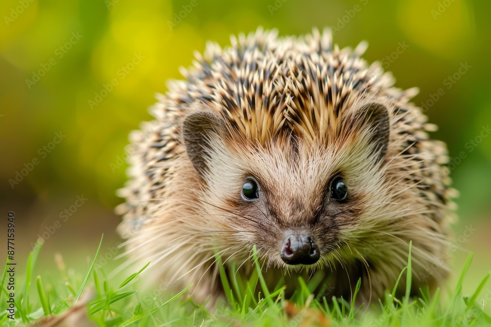 Close-up of hedgehog on field,Suffolk,United Kingdom