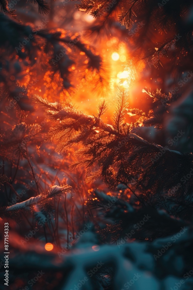 A tree branch with sunlight shining through, great for outdoor or nature-themed concepts A tree branch with sunlight shining through, great for outdoor or nature-themed concepts