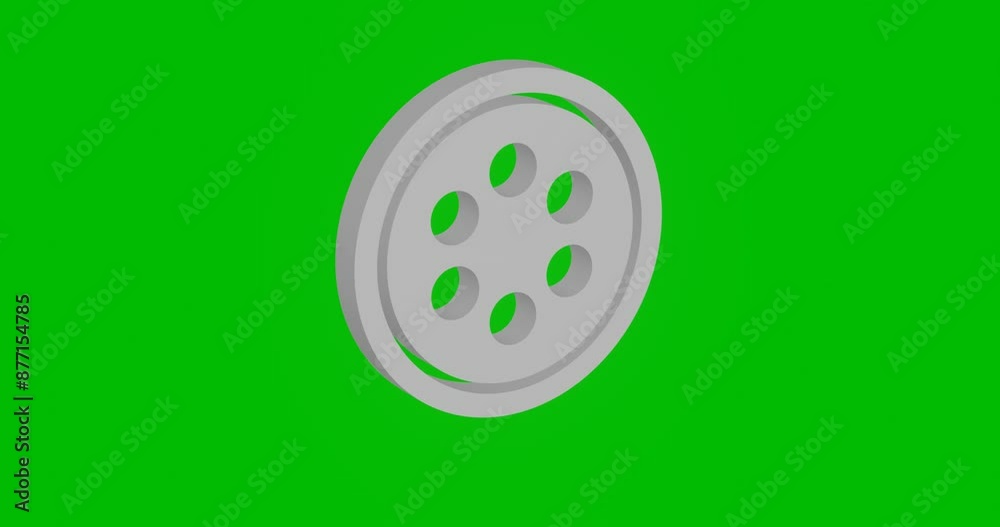 Animation of rotation of a white optic cable symbol with shadow. Simple ...