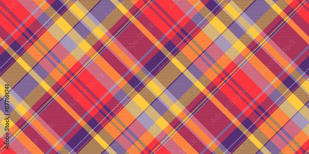 Old-fashioned background plaid fabric, stripped tartan seamless texture. Service check vector textile pattern in violet and red colors. Old-fashioned background plaid fabric, stripped tartan seamless texture. Service check vector textile pattern in violet and red colors.