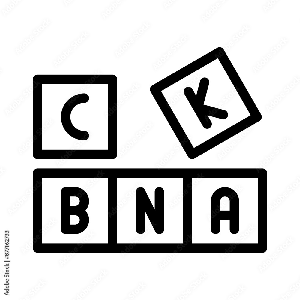 ABC blocks line icon ABC blocks line icon