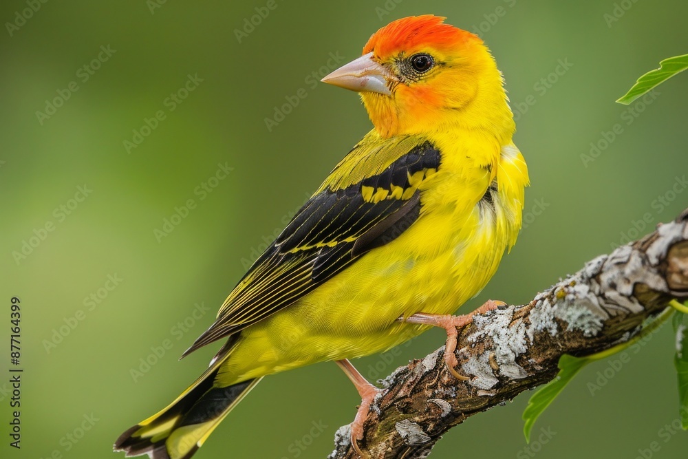 Obraz premium Western Tanager adult male perched