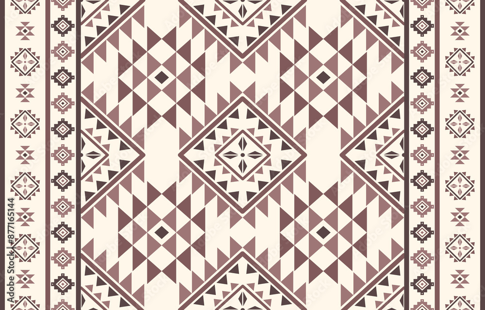 Fototapeta premium Ancient echoes Aztec geometric seamless patterns southwest Navajo Native American tribal ethnic colorful for textile printing