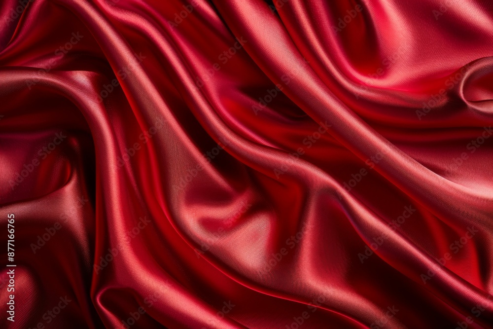 Fototapeta premium Red Silk Fabric Background