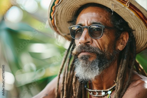 Man with Dreadlocks and Sunglasses Outdoors