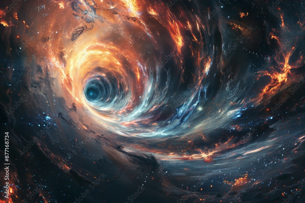 Obraz premium Black Hole Vortex in Deep Space