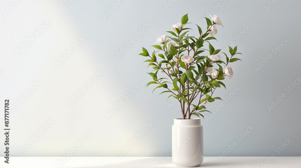 plant in a vase minimal style created with Generative AI technology plant in a vase minimal style created with Generative AI technology