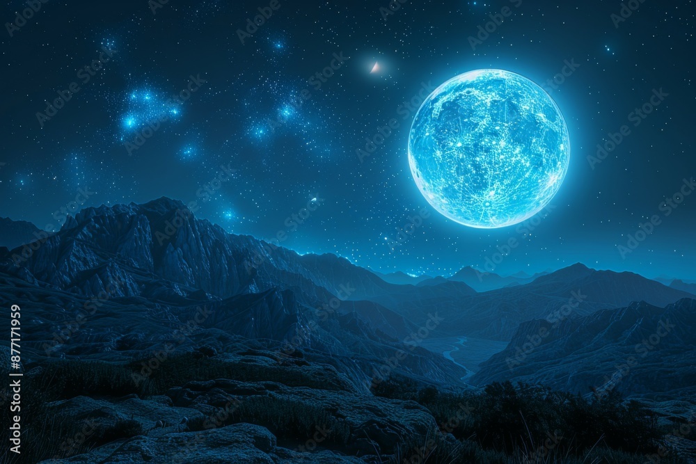 Blue Moon Over Majestic Mountains Blue Moon Over Majestic Mountains