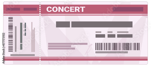 Concert ticket in flat design style (cut out)