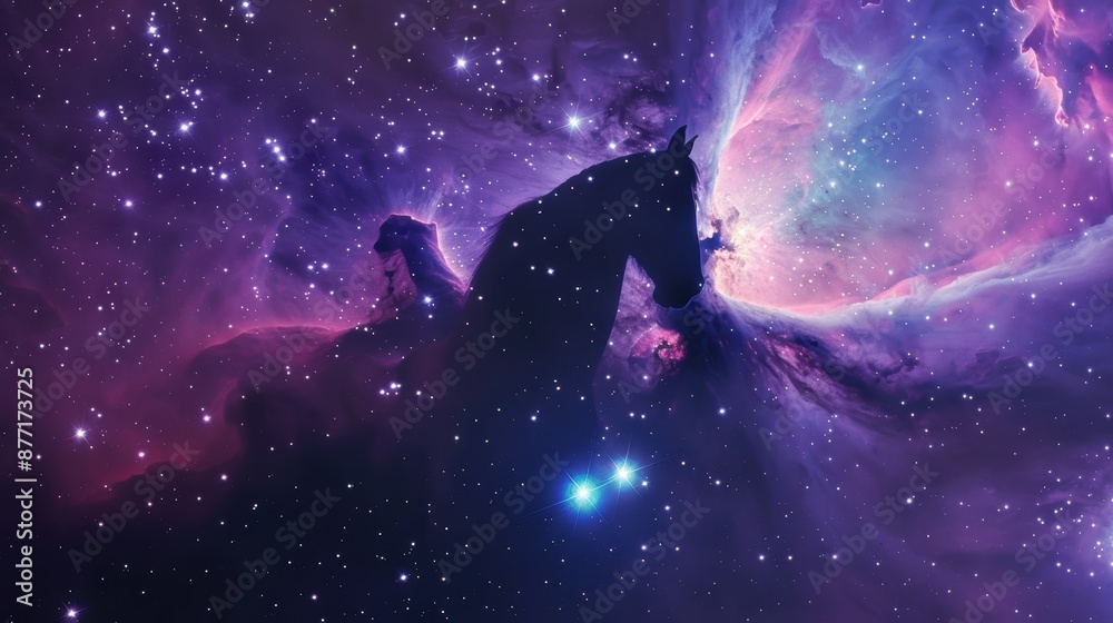 Fototapeta premium Cosmic Beauty: Stunning Horsehead Nebula in Orion Constellation