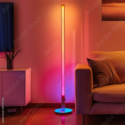 Modern art LED corner floor lamp for living room