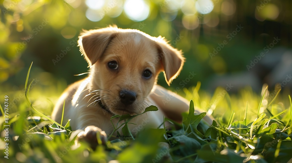 Golden Puppy Resting in the Grass Golden Puppy Resting in the Grass