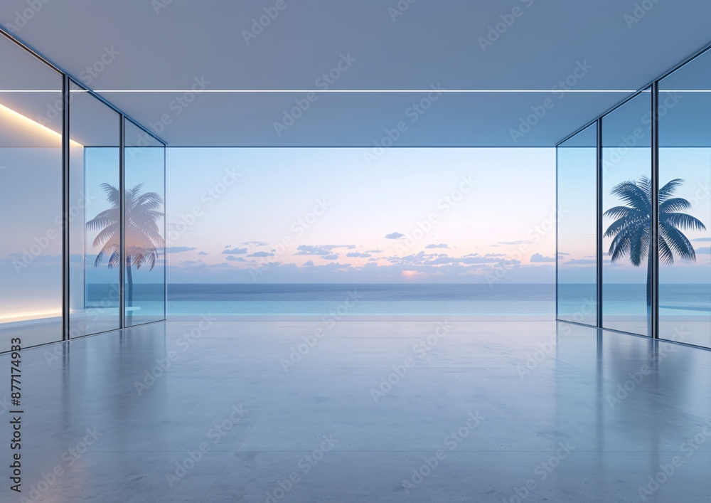 Modern Luxury Beachfront Home with Floor-to-Ceiling Glass Walls Overlooking Ocean Modern Luxury Beachfront Home with Floor-to-Ceiling Glass Walls Overlooking Ocean
